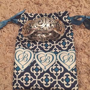 Brighton Sterling Silver & CZ Swirl Bangle